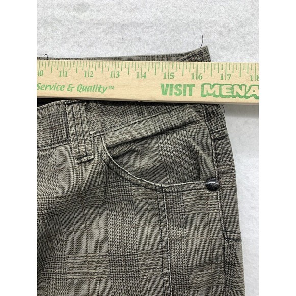 F.J.S.A.I Pants Men Size Size 34/32 Khaki Embellish Pockets Zippers Plaid Check - Picture 9 of 16